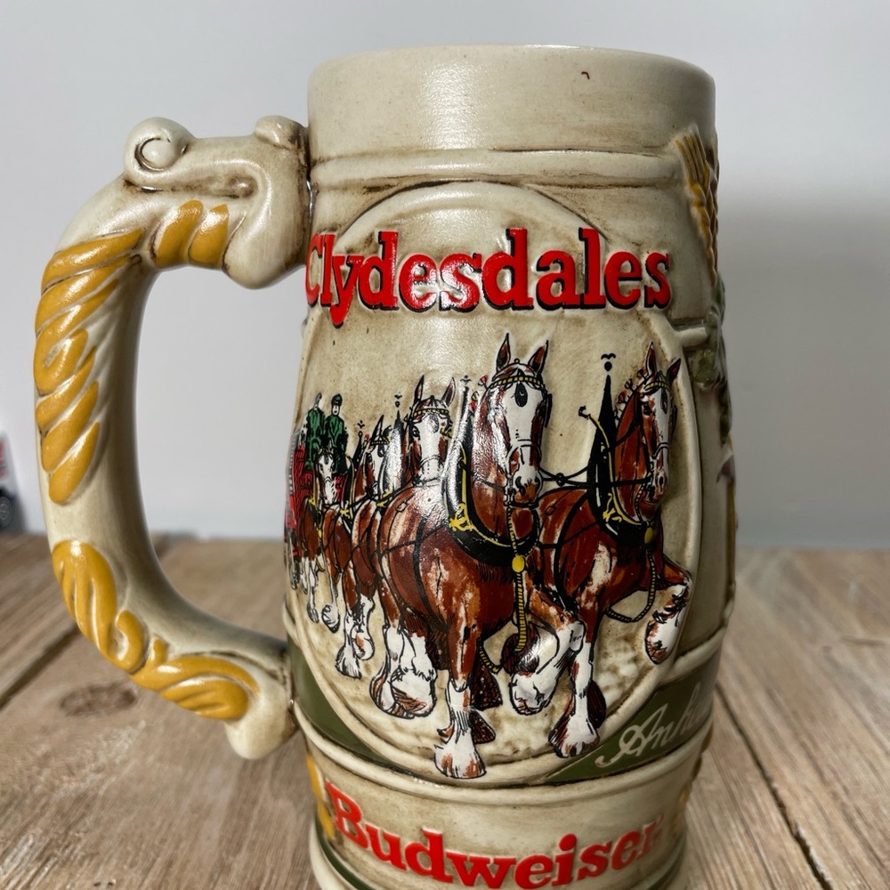 Vintage Budweiser Clydesdales 1983 Beer Stein Mug Ceramarte Brazil (Promotional)